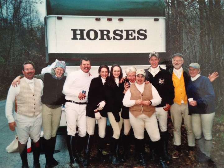 A roadside hunt breakfast after a childhood foxhunt