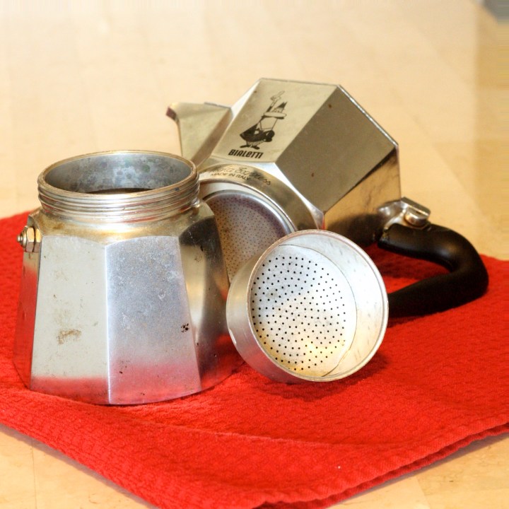 Disassembled Bialetti Moka Express